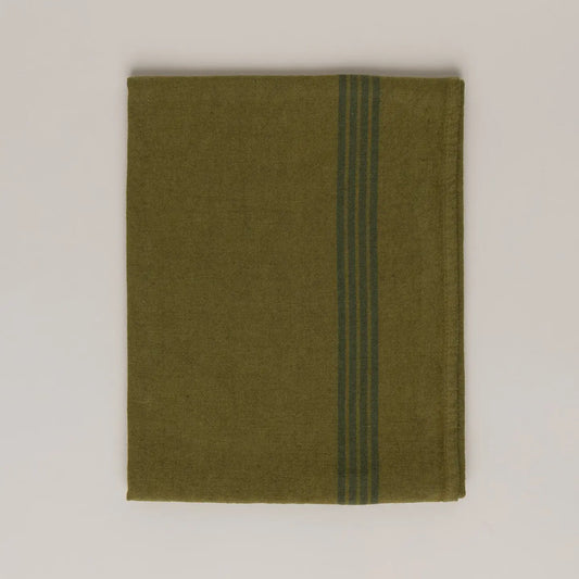 Tea Towel: Chartreuse / Blue stripes