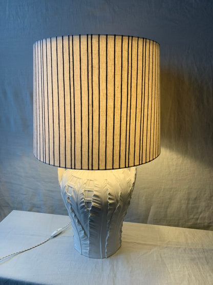 Large White Vintage Table Lamp