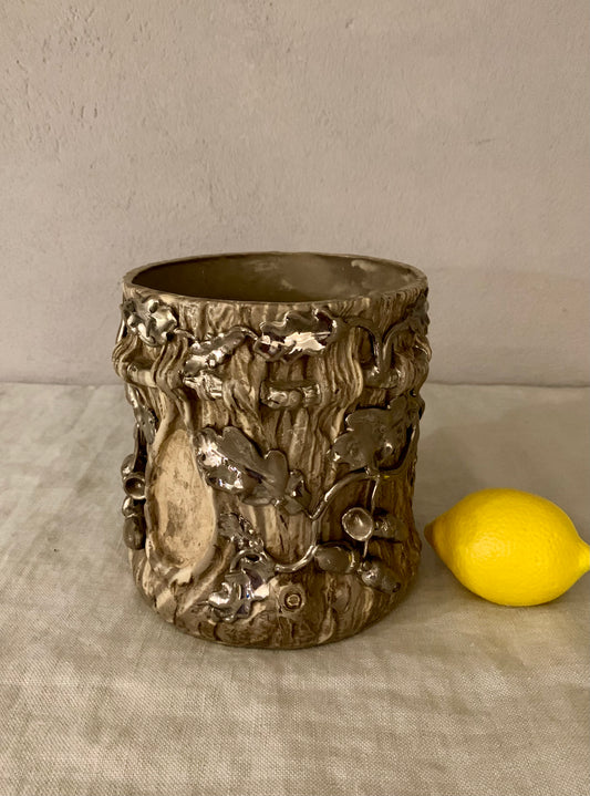 Vintage French Terre Mêlèe Flower Pot.