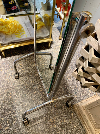 Vintage French Chrome Full Figure Mirror