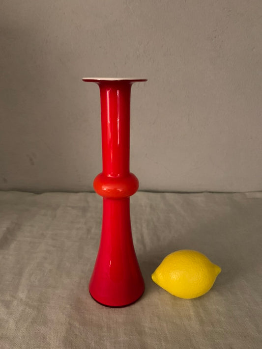 Vintage Red Holmegaard "Carnaby" Vase