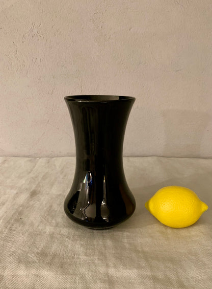 Black Vintage Opal Glass Vase