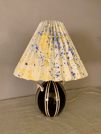 1950's Ceramic Lamp with Folded Shade