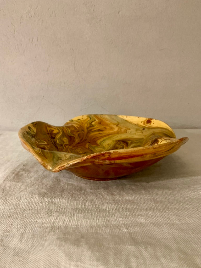 Clay Dish with Dripping Glaze