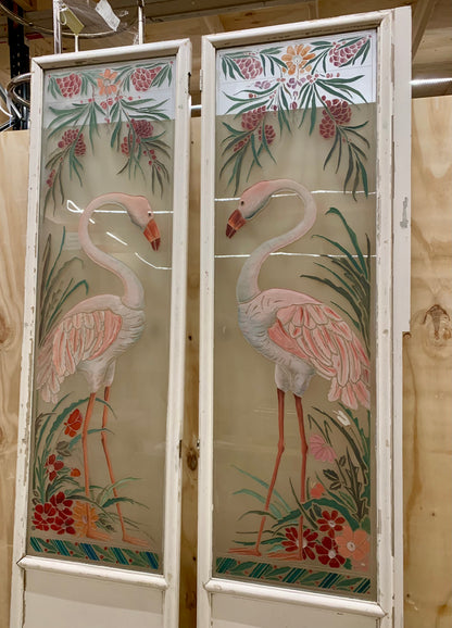 Set of Flamingo Glass Doors