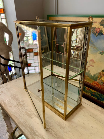 Brass Wall Display Cabinet