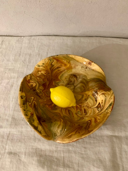 Clay Dish with Dripping Glaze