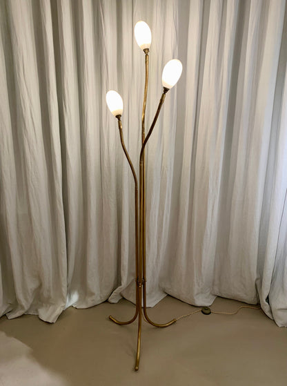 Vintage French Brass Floor Lamp