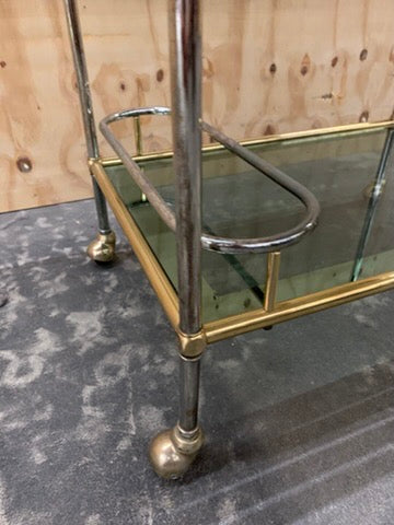 Brass/Chrome Hollywood Regency Style Drinks Trolley