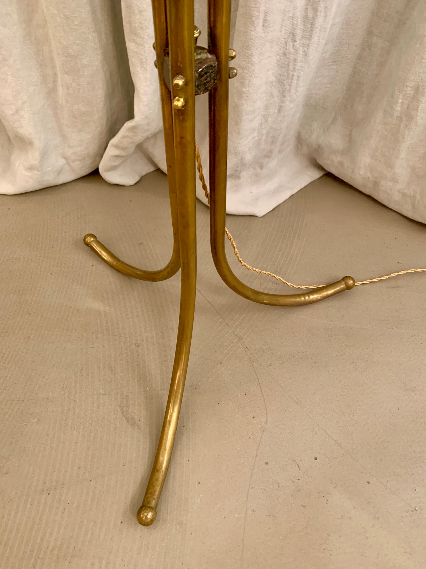 Vintage French Brass Floor Lamp