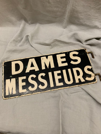 Metal sign Dames Messieurs