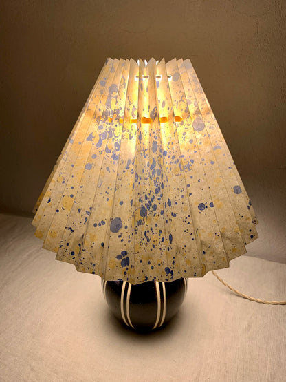 1950's Ceramic Lamp with Folded Shade