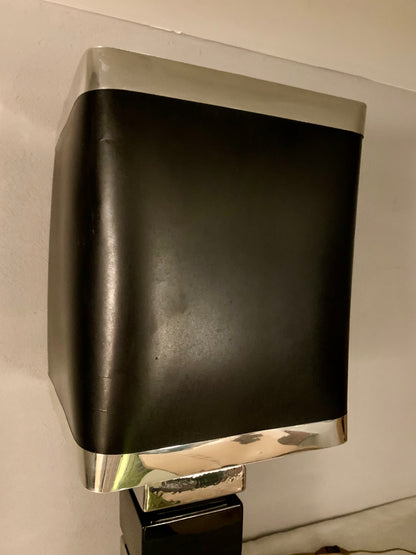 French Vintage Black/Silver Table Lamp