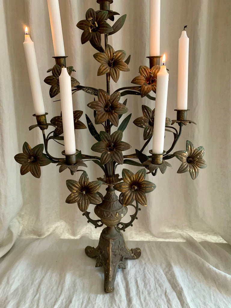 ANTIQUE FRENCH CHURCH CANDELABRA