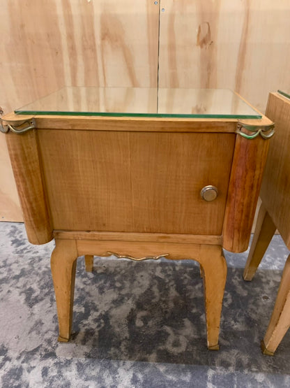 Pair of 1940's Satin Wood Bed Side Tables