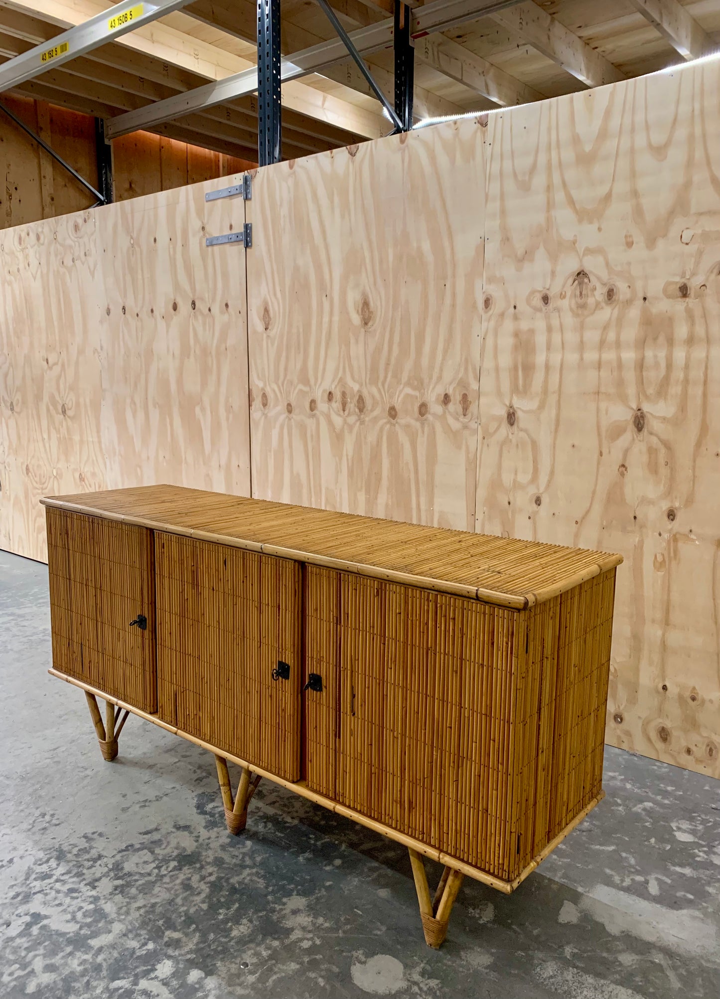 Vintage Bamboo Credenza