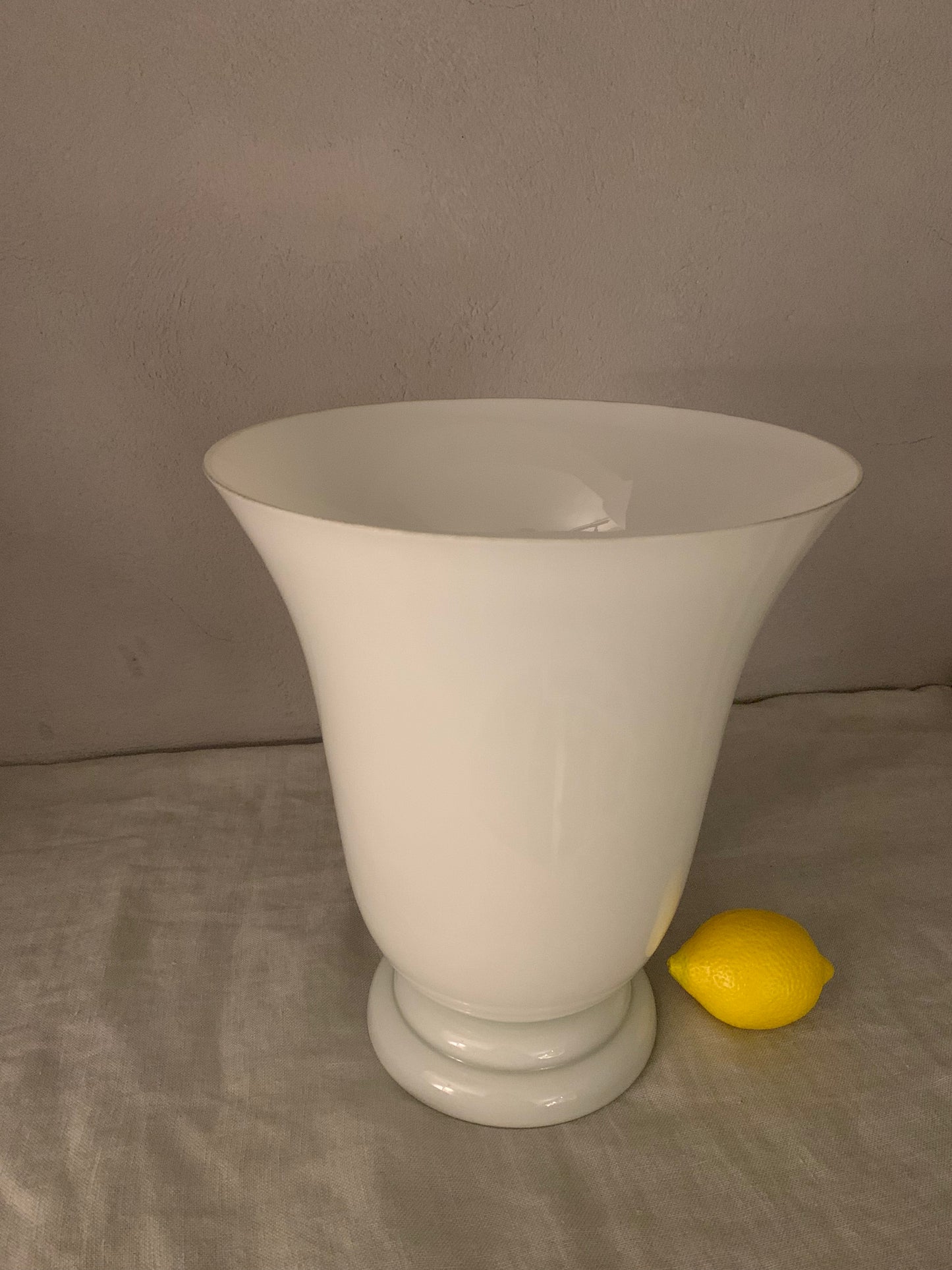 1970's French "Torchiere" Opaline Glass Table Lamp by CVV Vianne