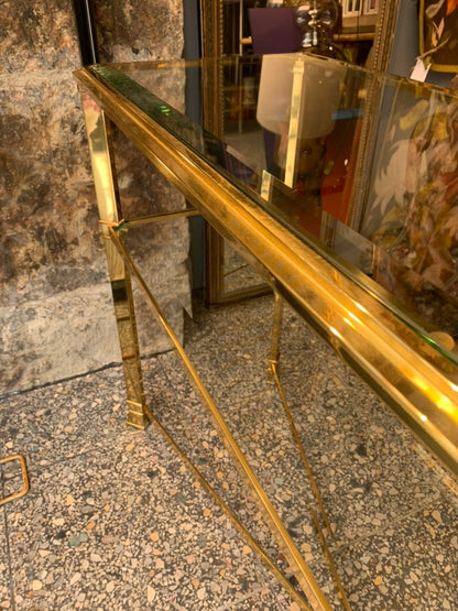 Hollywood Regency La Barge Style Brass Console