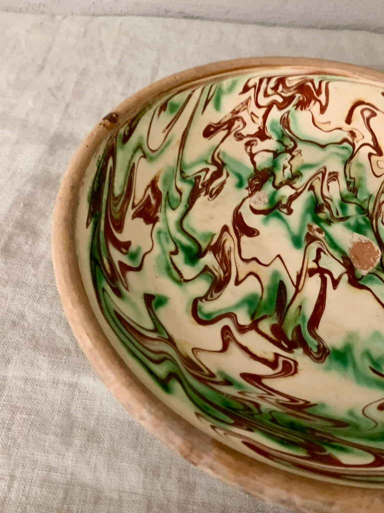 Clay Dish with Dripping Glaze
