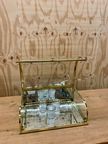 Vintage Brass Table Display Case - Vitrine