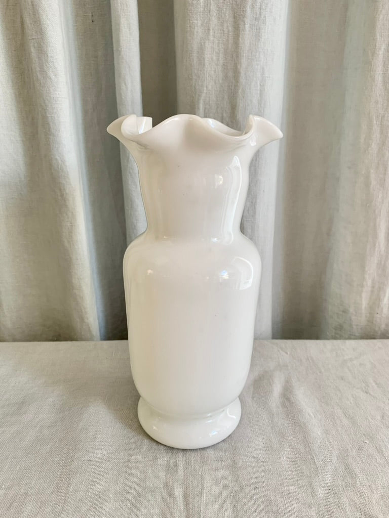 White Opal Glass Vase