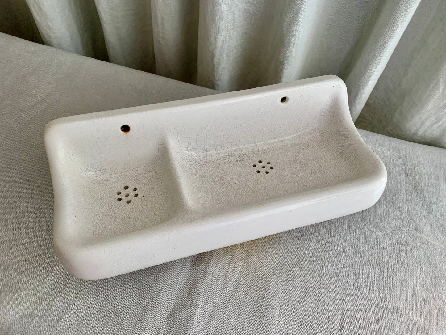 Porcelain Soap and Sponge Holder