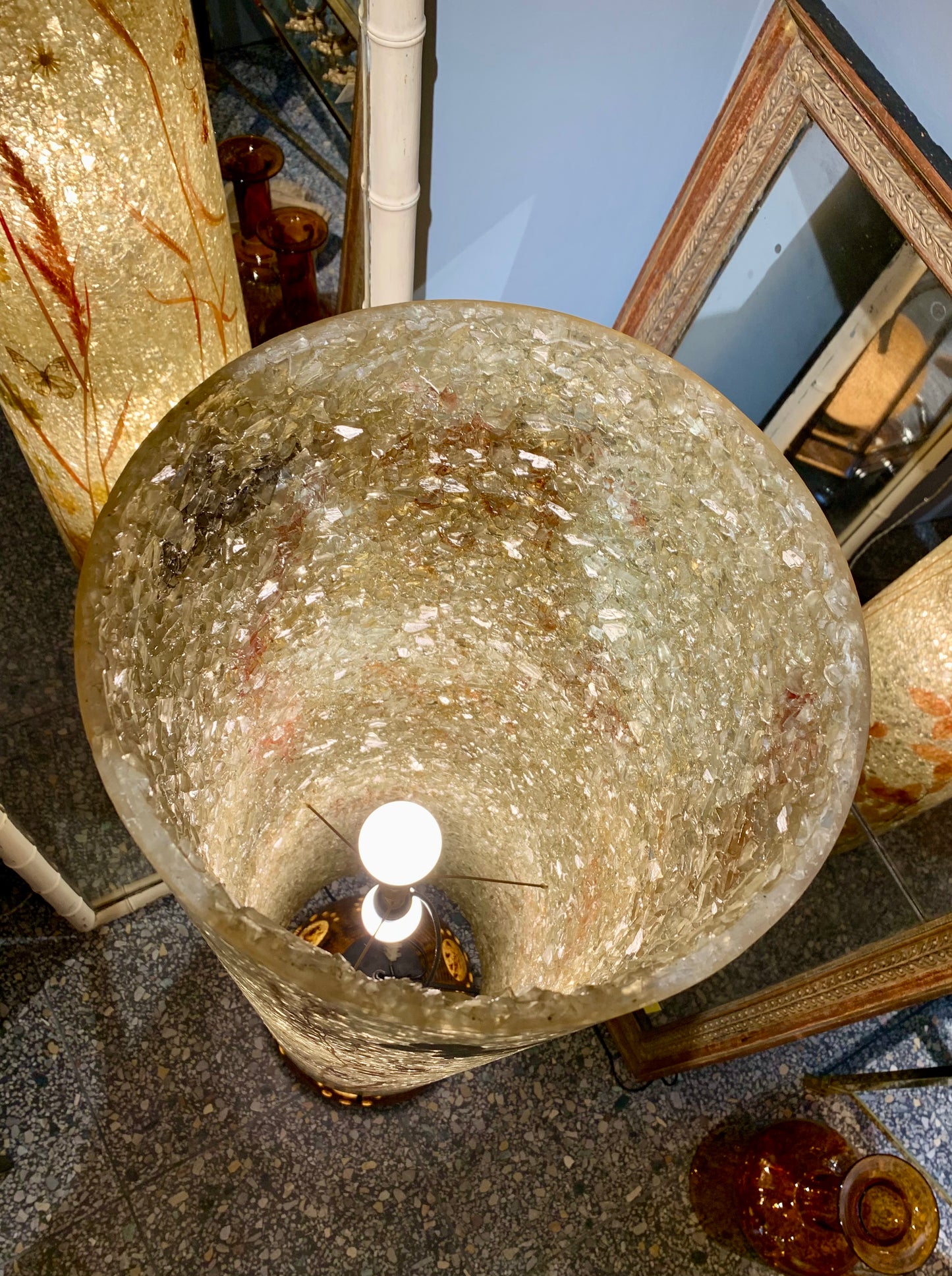 French 1970's Ceramic/Resin Floor Lamp