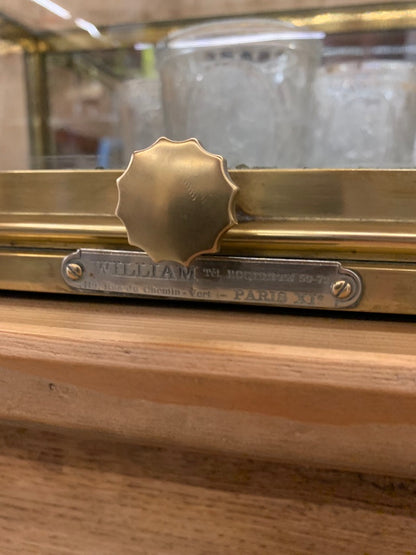 Vintage Brass Table Display Case - Vitrine