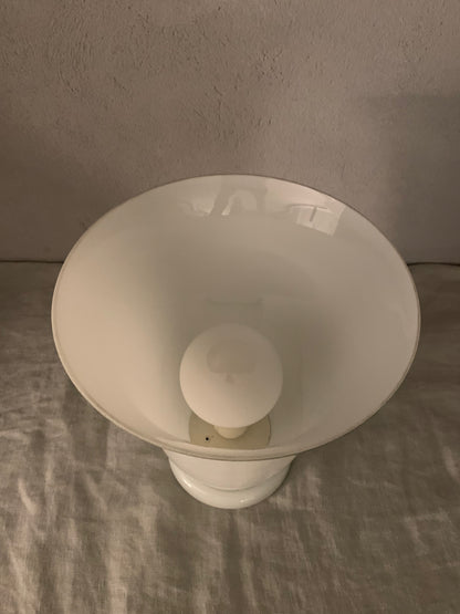 1970's French "Torchiere" Opaline Glass Table Lamp by CVV Vianne