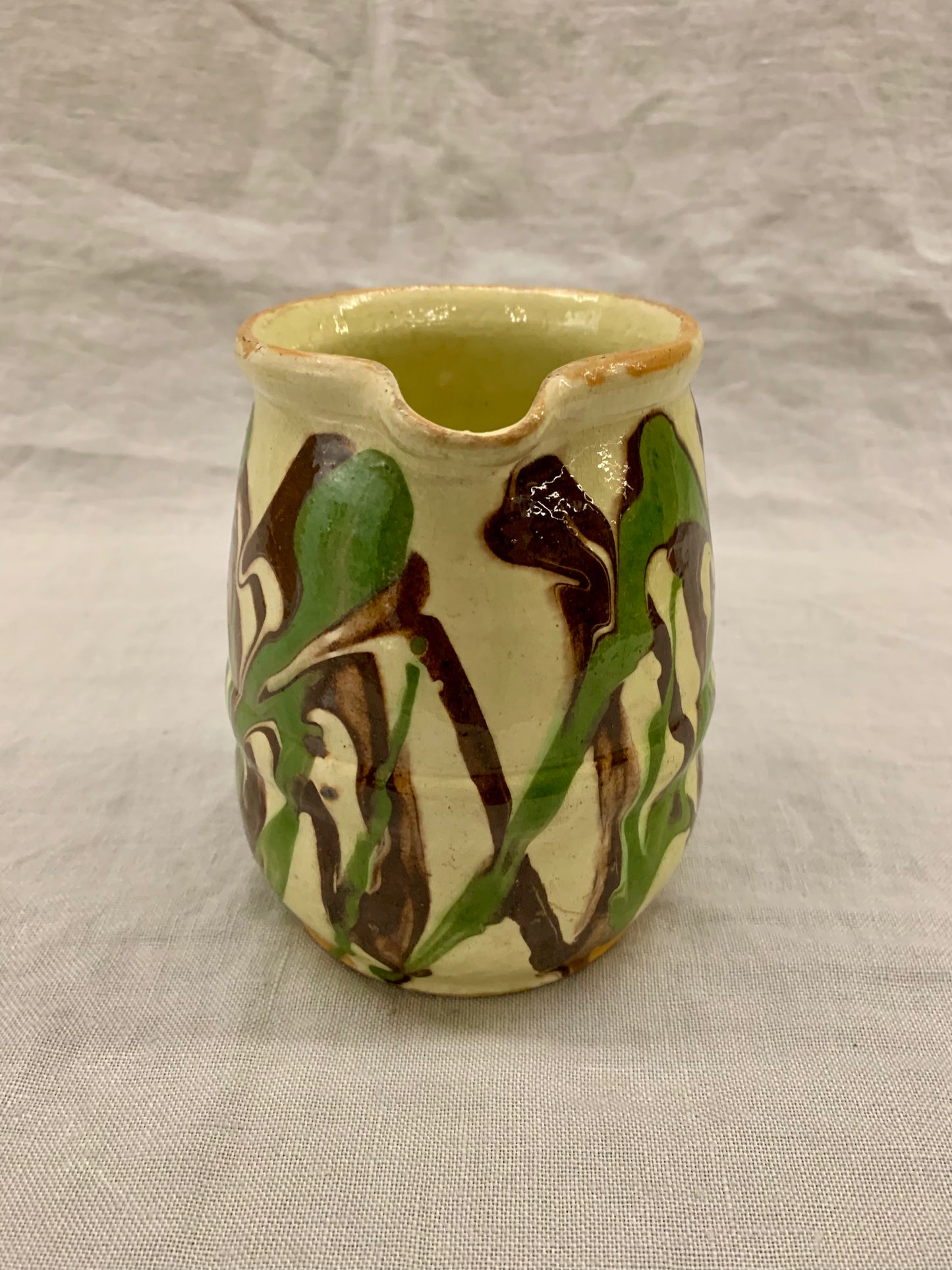Vintage Glazed Clay Pitcher