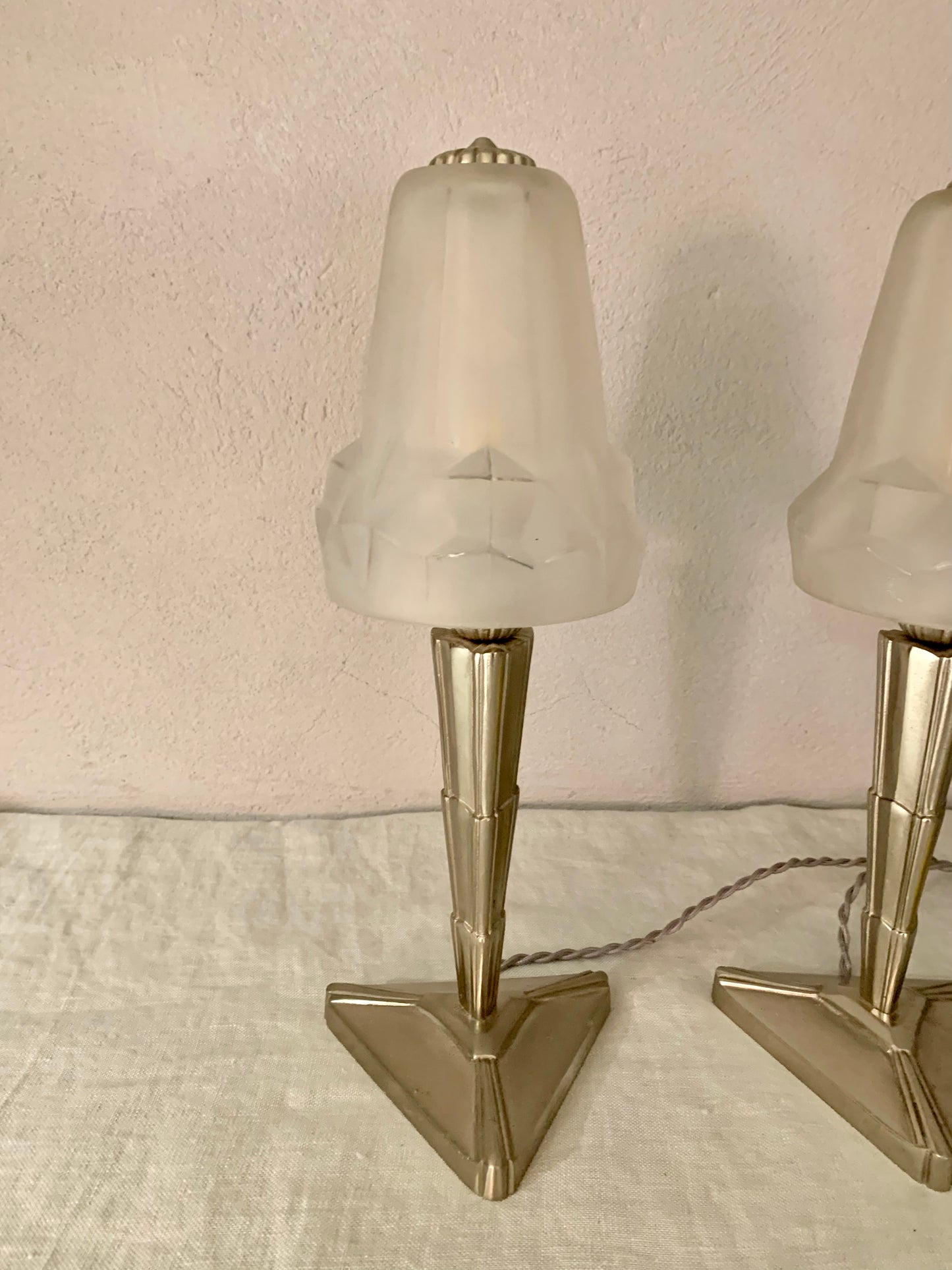 Pair of French Art Deco Bed Table Lamps