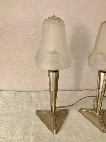 Pair of French Art Deco Bed Table Lamps