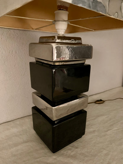 French Vintage Black/Silver Table Lamp