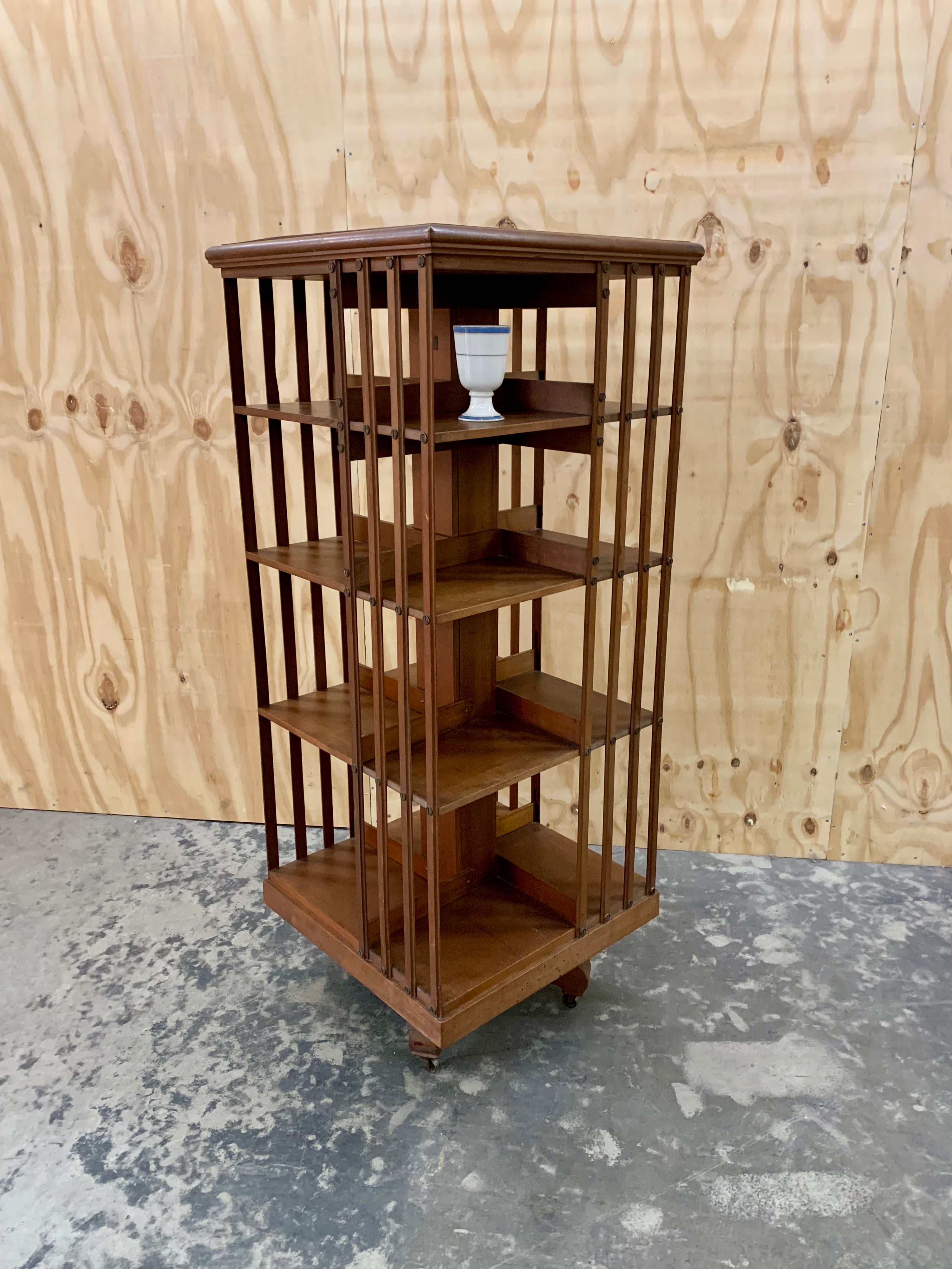 Revolving Library Rack Vintage French Revolving Library Shelf – Monsieur Lars