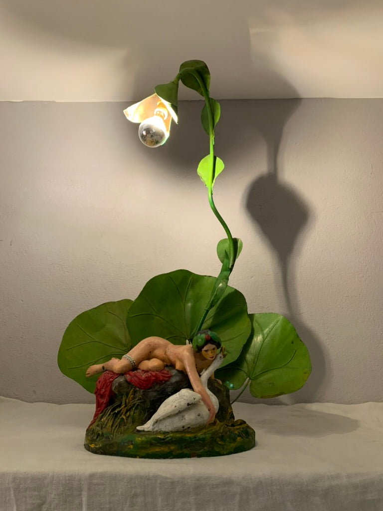 French "Leda and the Swan" Table Lamp