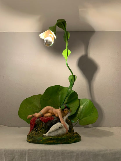 French "Leda and the Swan" Table Lamp