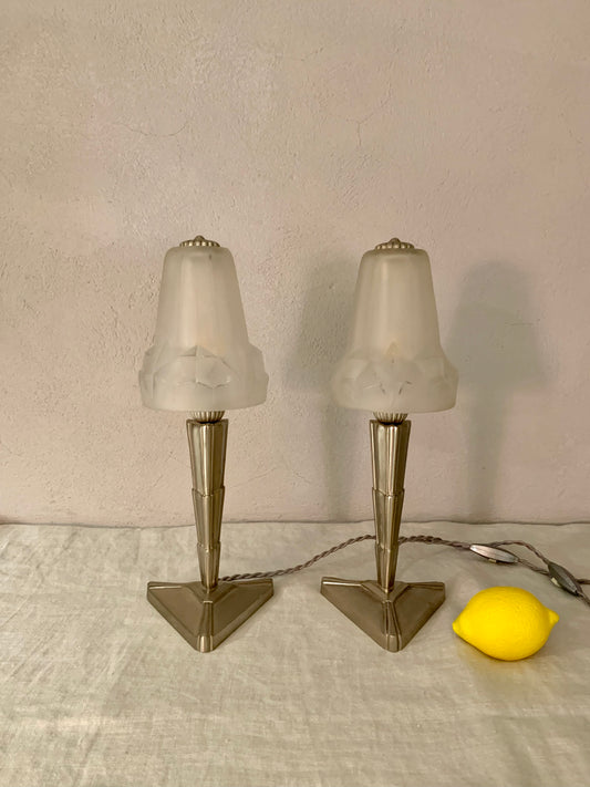 Pair of French Art Deco Bed Table Lamps