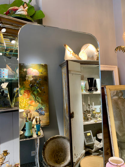 Vintage French Chrome Full Figure Mirror