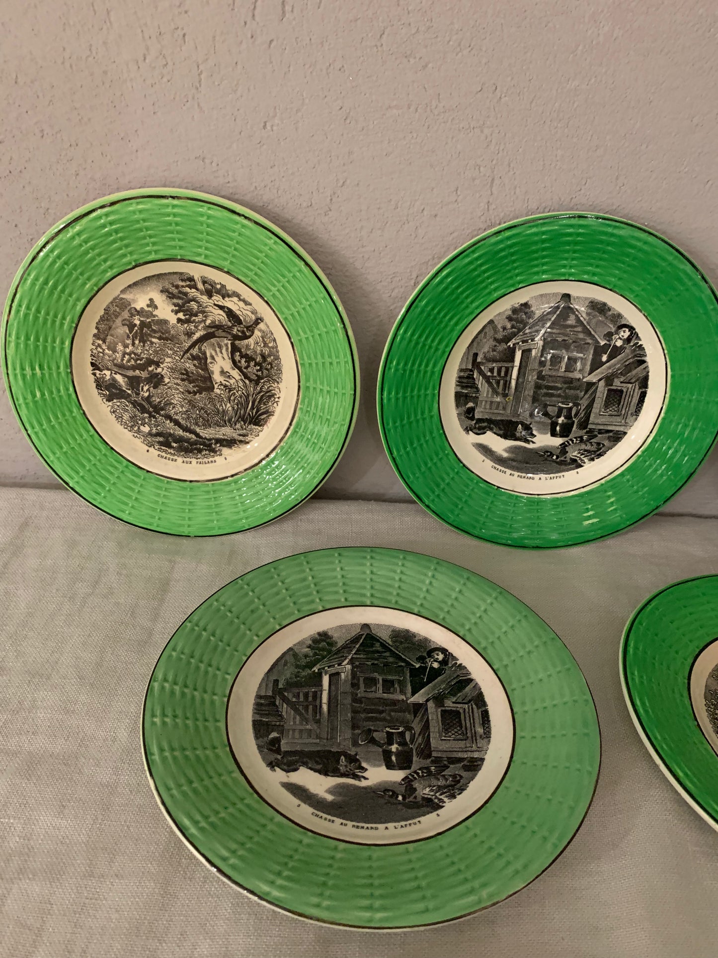 French Plates with "Hunting" motives