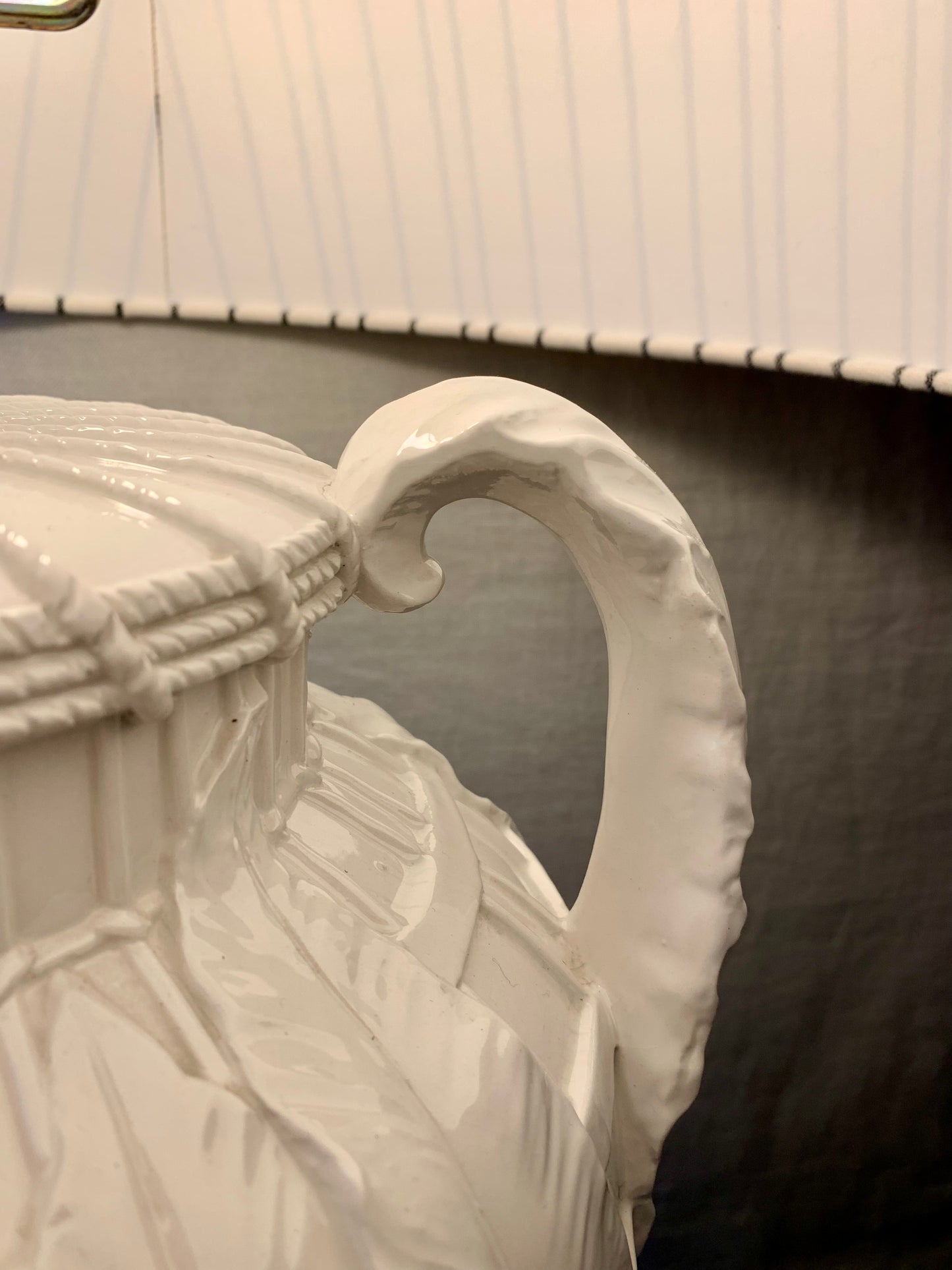 Large White Vintage Table Lamp