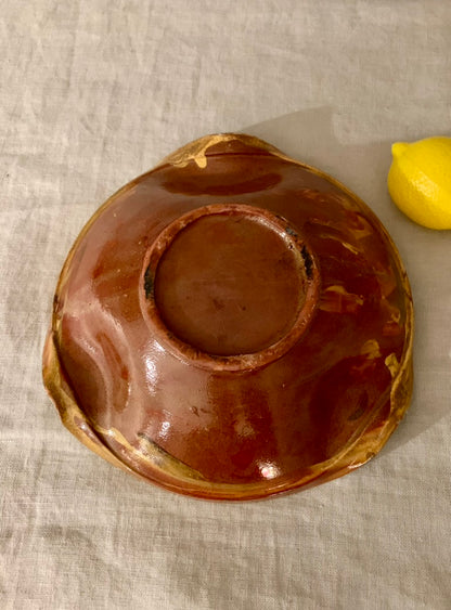 Clay Dish with Dripping Glaze