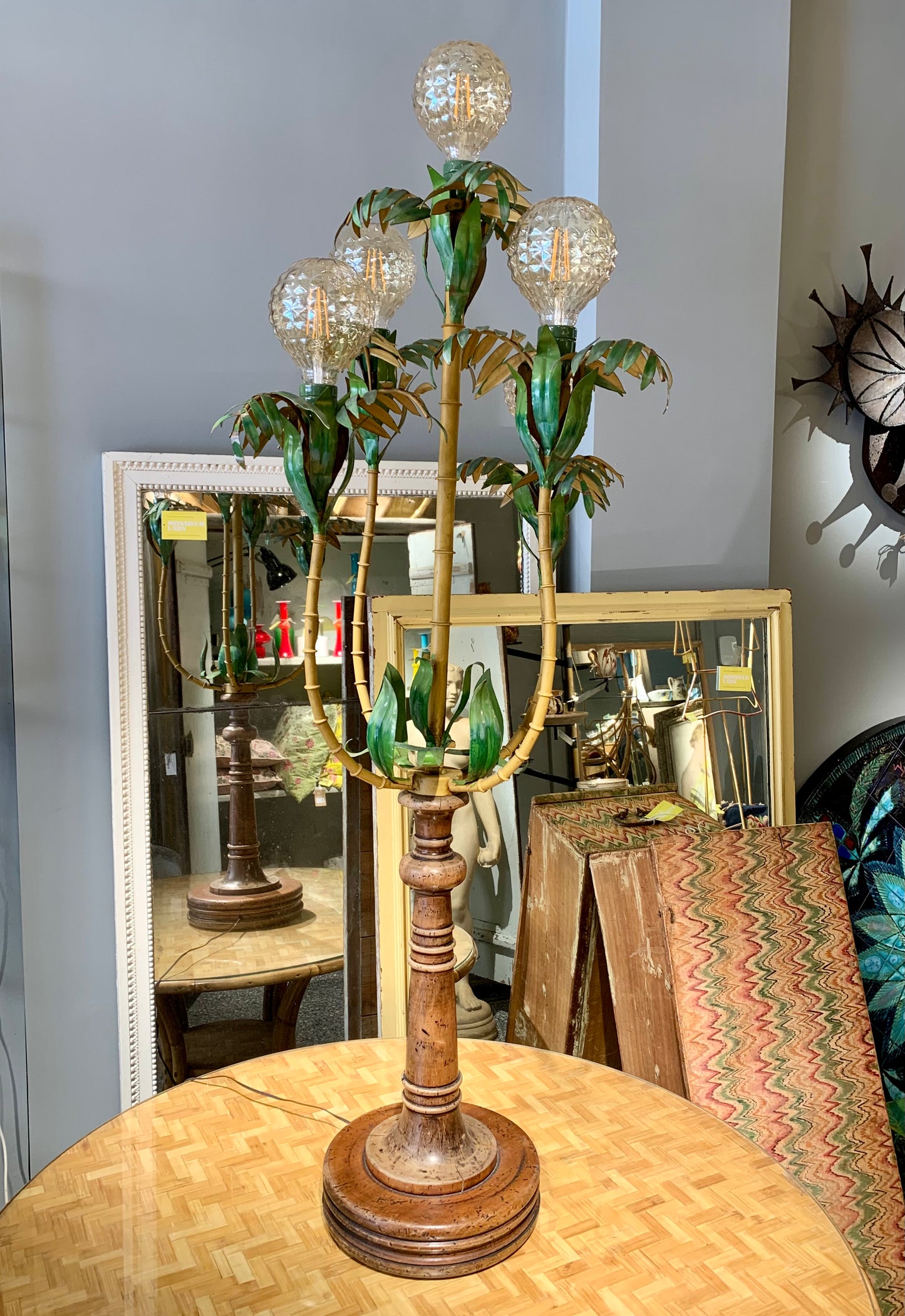 French Vintage Palm Floor Lamp