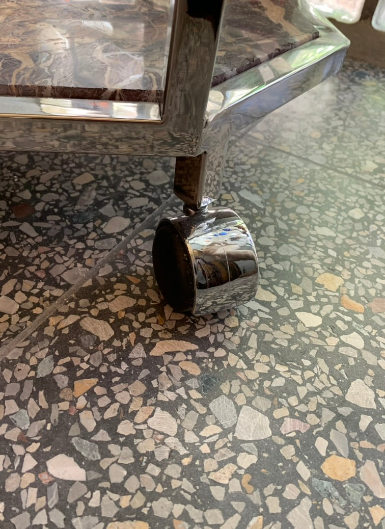 Chrome Marble Console - Drinks Trolley