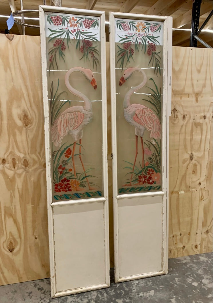 Set of Flamingo Glass Doors