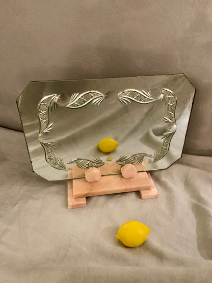 Pink Onyx Art Deco Mirror