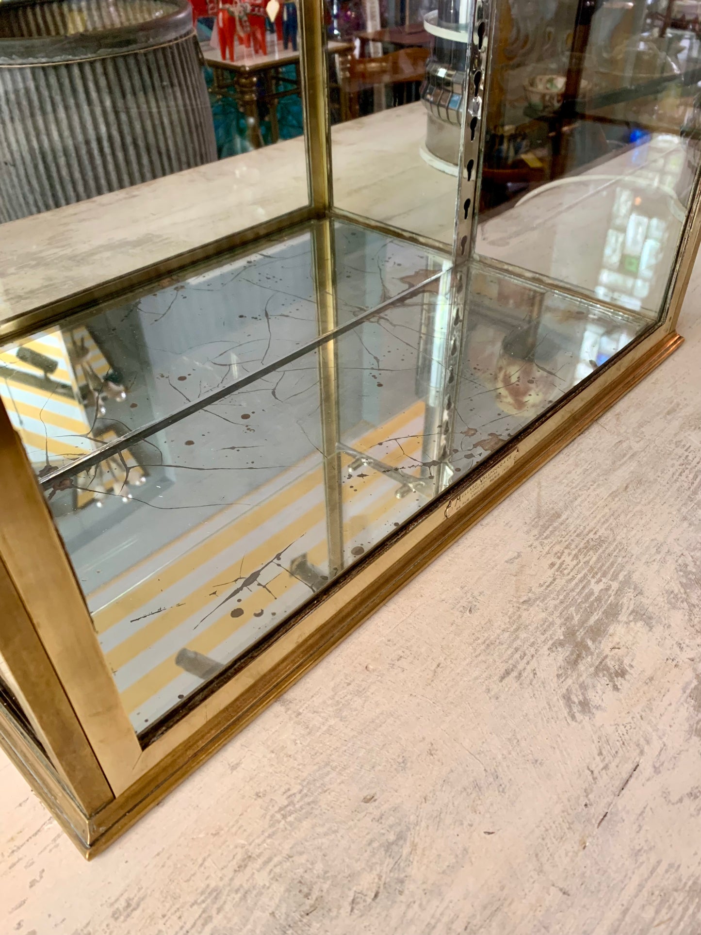 Brass Wall Display Cabinet