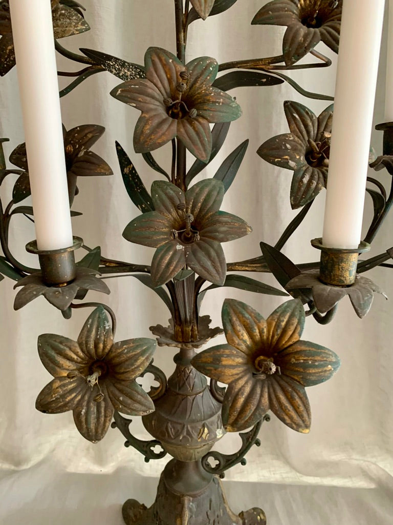 ANTIQUE FRENCH CHURCH CANDELABRA