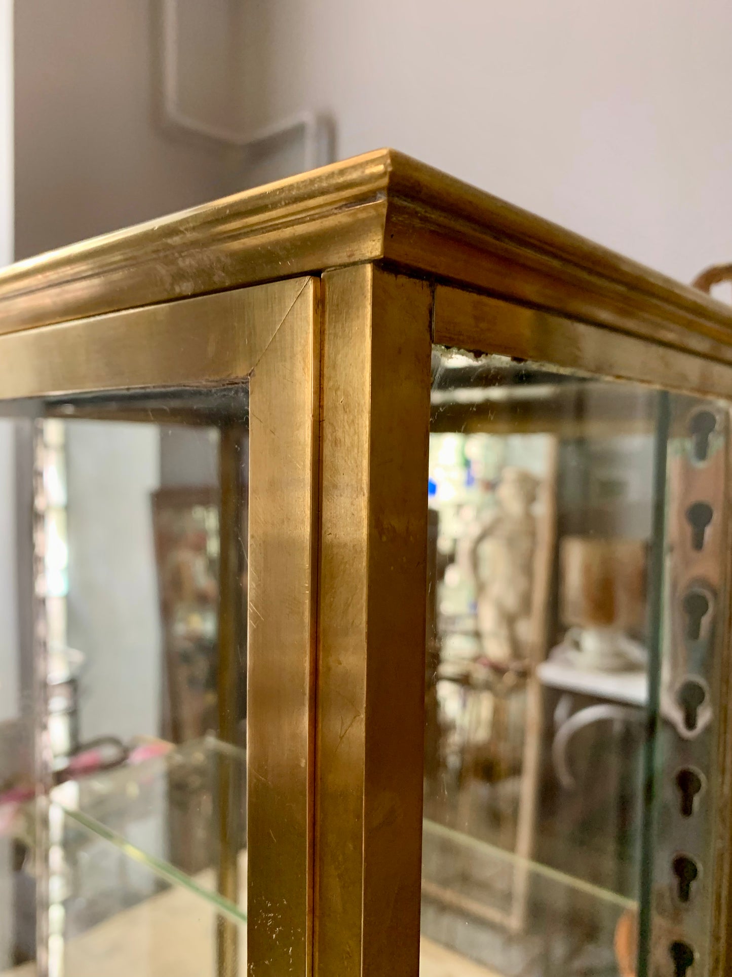 Brass Wall Display Cabinet