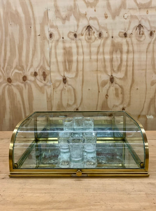 Vintage Brass Table Display Case - Vitrine