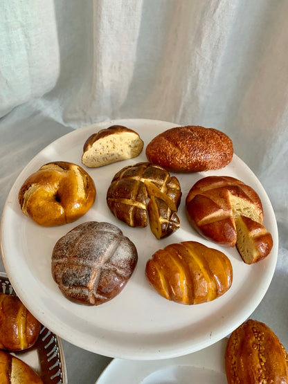 Set of Vintage Plaster Pastries and Bread For Display